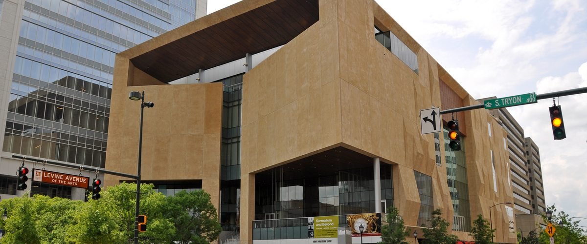 Exterior of Mint Museum Uptown at the corner of South Tryon Street in Charlotte